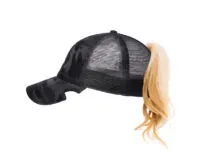 PTR® Notch™ Black Camo Ponytail Hat